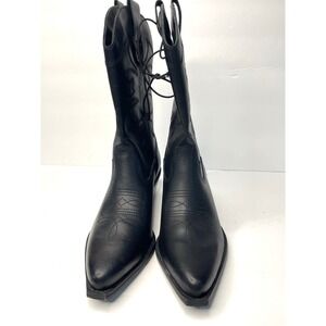 Steve Madden Western Black Cowboy Boots Size 8 Festival Cowgirl Grunge‎ Acedemia
